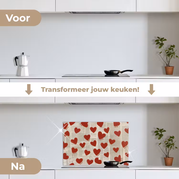Hartjes - Krant - Loveyou keuken achterwand spatscherm klein -voor_na_NL