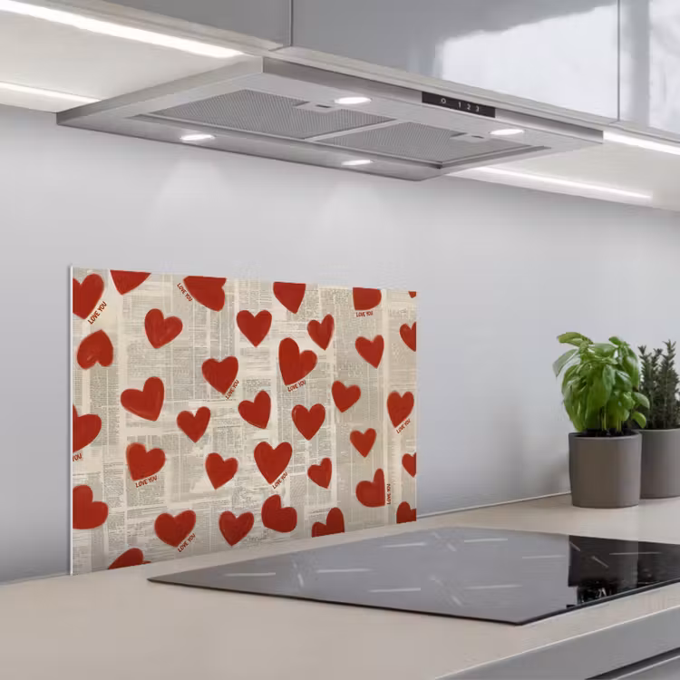 Hartjes - Krant - Loveyou keuken achterwand spatscherm klein -3d_schuin