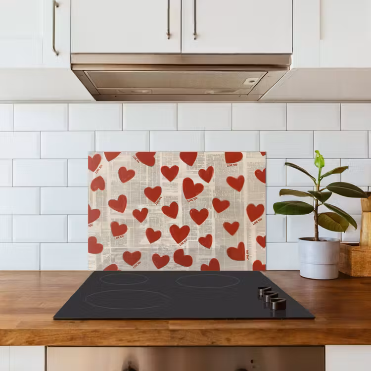 Hartjes - Krant - Loveyou keuken achterwand spatscherm klein -sfeer2