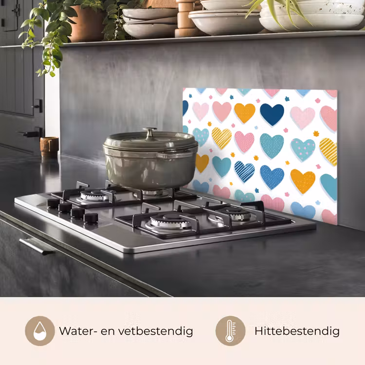 Hartjes - Pastel - Patroon keuken achterwand spatscherm klein -usp_NL