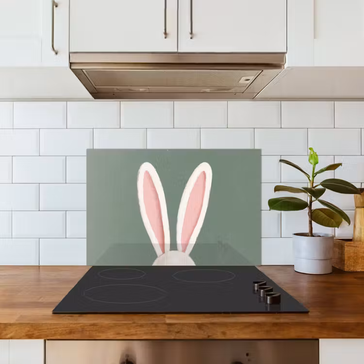 Hazen - Oren - Roze keuken achterwand spatscherm klein -sfeer2