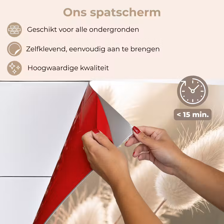 Hazestaartgras - Wit - Zonlicht keuken achterwand spatscherm klein -spatscherm_NL
