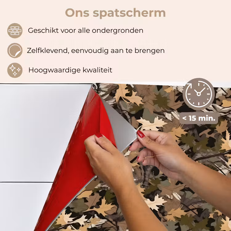 Herfst - Bladeren - Camouflage keuken achterwand spatscherm klein 900 -spatscherm_NL