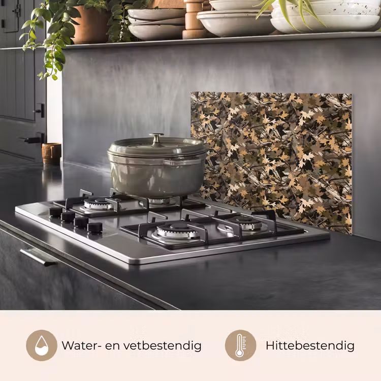 Herfst - Bladeren - Camouflage keuken achterwand spatscherm klein 900 -usp_NL