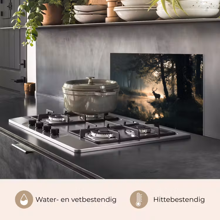 Hert - Bosbeek - Mystiek keuken achterwand spatscherm klein -usp_NL