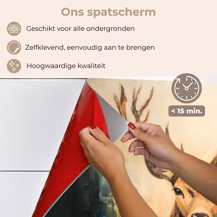Hert - Geverfd - Gewei - Bruin keuken achterwand spatscherm klein -spatscherm_NL