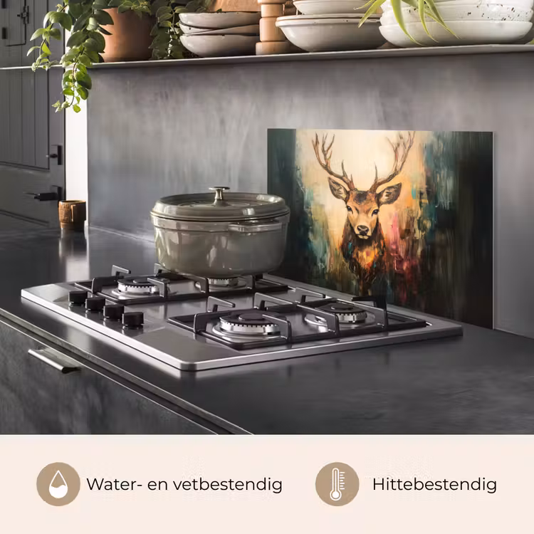Hert - Geverfd - Gewei - Bruin keuken achterwand spatscherm klein -usp_NL
