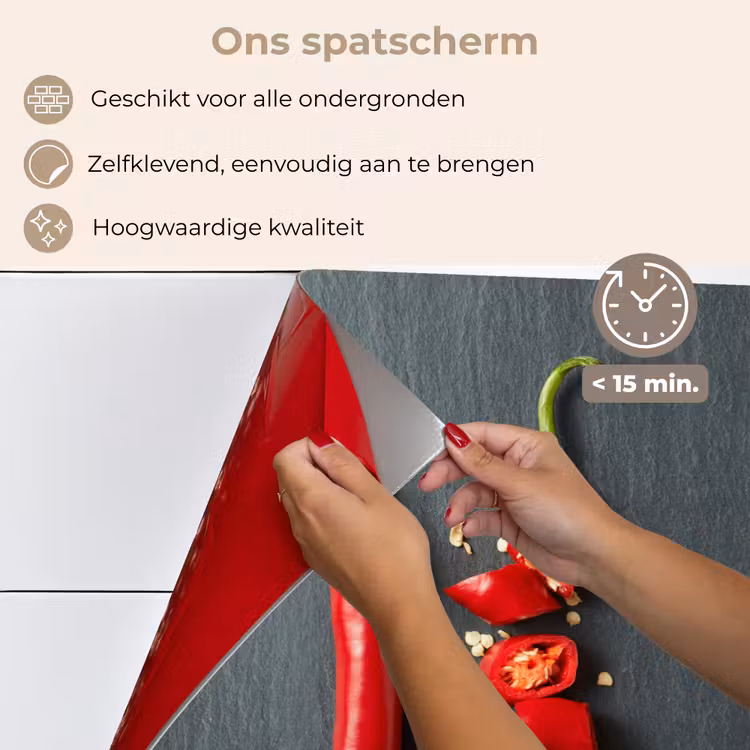 Het Spectrum van Pittigheid keuken achterwand spatscherm klein -spatscherm_NL