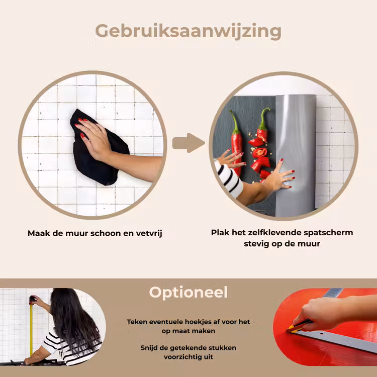 Het Spectrum van Pittigheid keuken achterwand spatscherm klein -gebruiksaanwijzing_NL