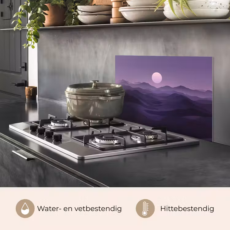 Heuvels - Paars - Mist - Zon keuken achterwand spatscherm klein -usp_NL