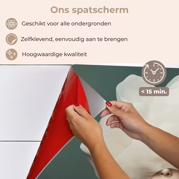 Hoed - Vrouw - Beige keuken achterwand spatscherm klein -spatscherm_NL