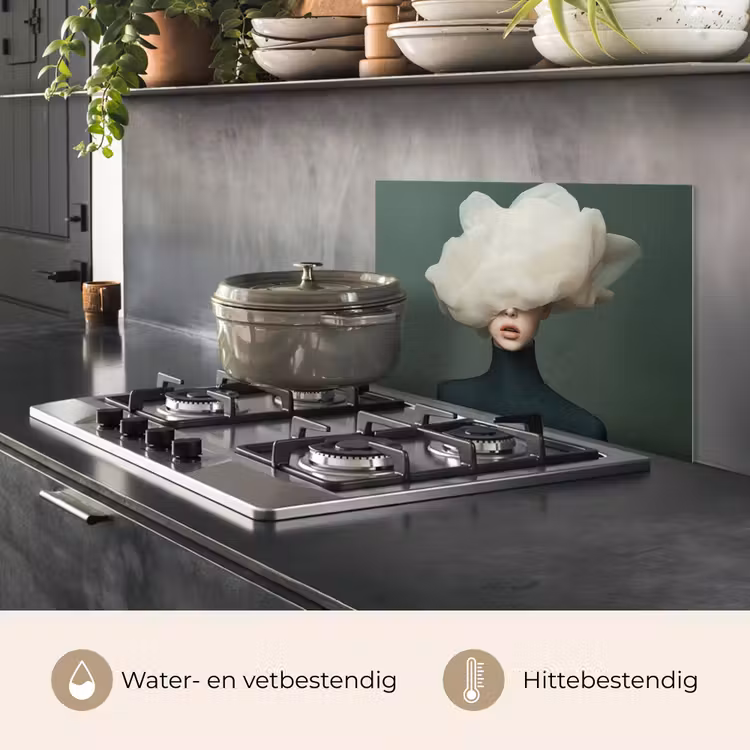 Hoed - Vrouw - Beige keuken achterwand spatscherm klein -usp_NL