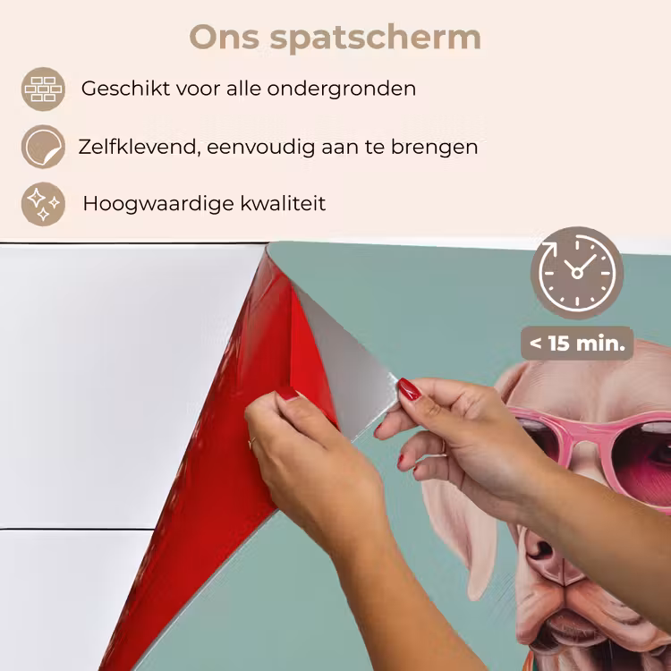 Hond - Overhemd - Bloemen - Bril keuken achterwand spatscherm klein -spatscherm_NL