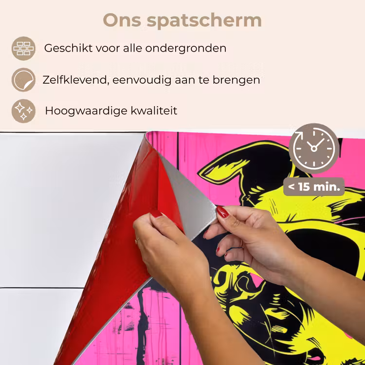 Hond - Zonnebril - Roze - Art keuken achterwand spatscherm klein -spatscherm_NL