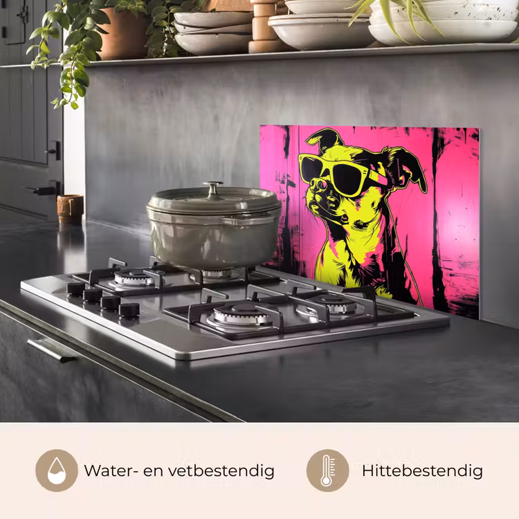Hond - Zonnebril - Roze - Art keuken achterwand spatscherm klein -usp_NL