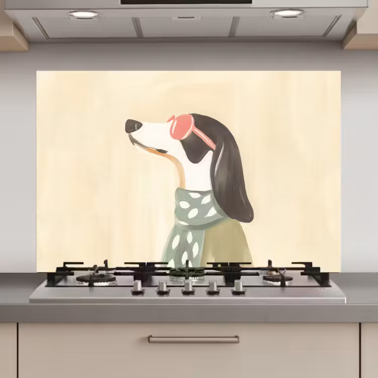 Hond - Zonnebril - Sjaal keuken achterwand spatscherm klein -3d_website