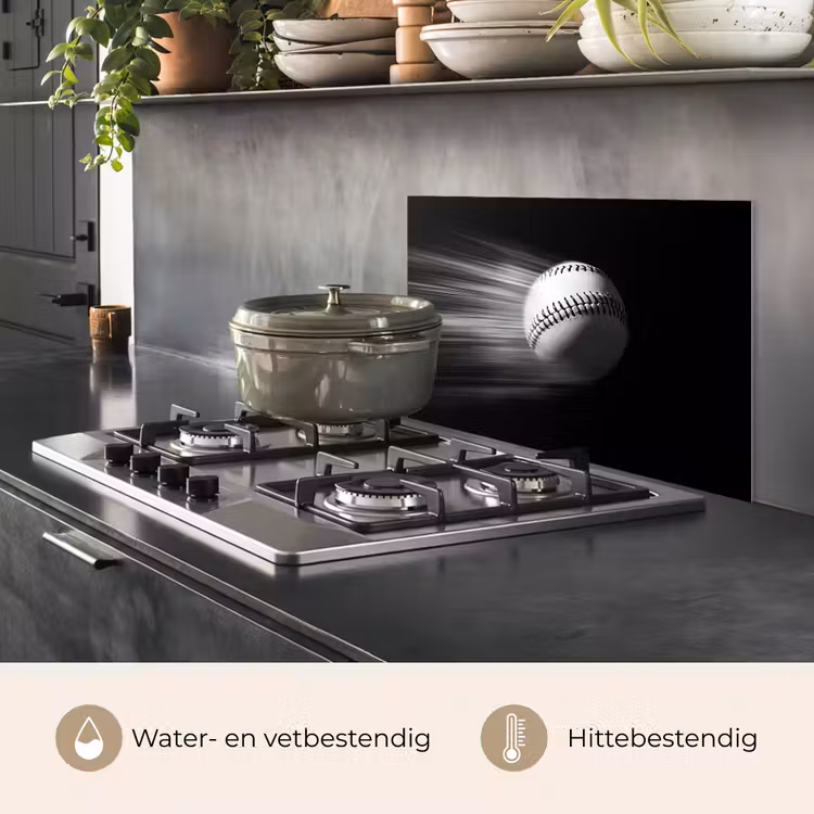 Honkbal - Wit - Vliegt keuken achterwand spatscherm klein -usp_NL