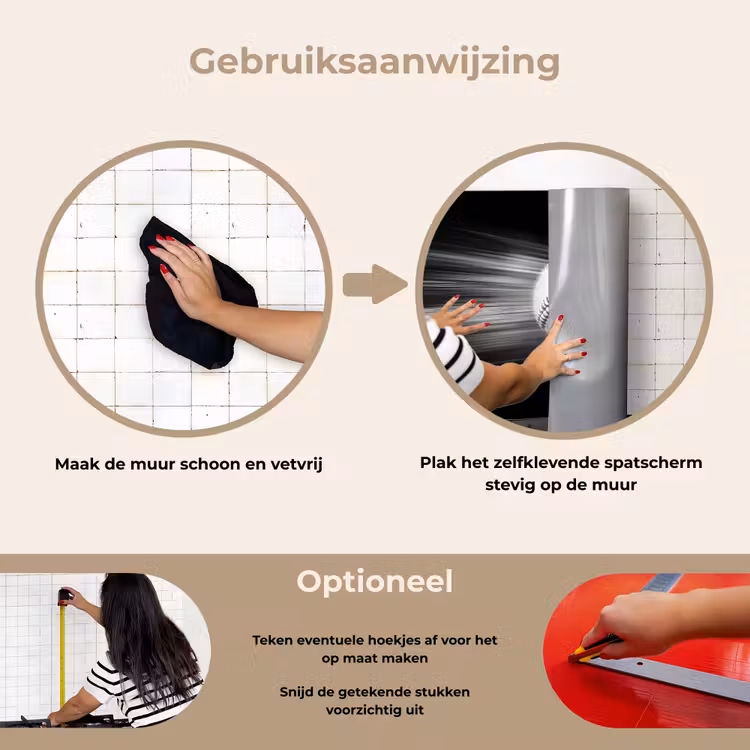 Honkbal - Wit - Vliegt keuken achterwand spatscherm klein -gebruiksaanwijzing_NL
