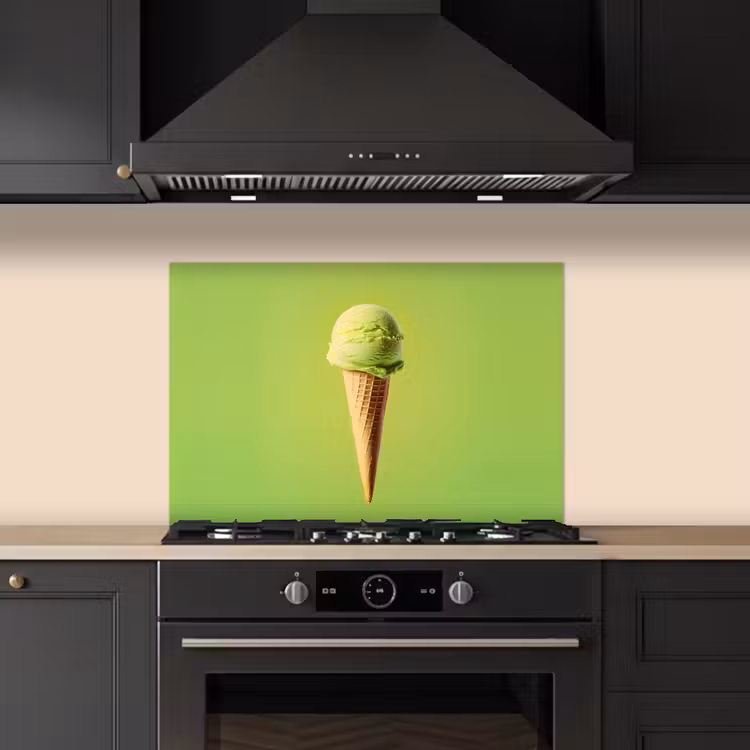 Hoorntje - Schepijs - Groen keuken achterwand spatscherm klein -sfeer1