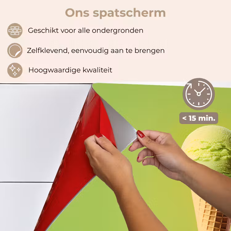Hoorntje - Schepijs - Groen keuken achterwand spatscherm klein -spatscherm_NL