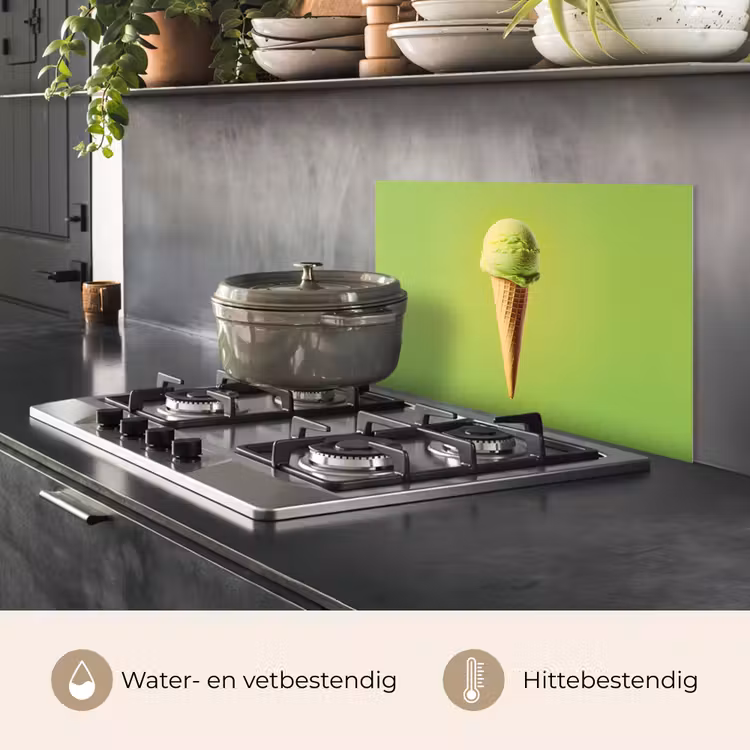 Hoorntje - Schepijs - Groen keuken achterwand spatscherm klein -usp_NL