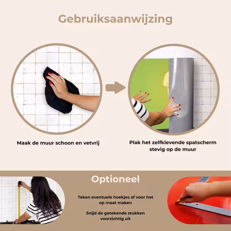 Hoorntje - Schepijs - Groen keuken achterwand spatscherm klein -gebruiksaanwijzing_NL