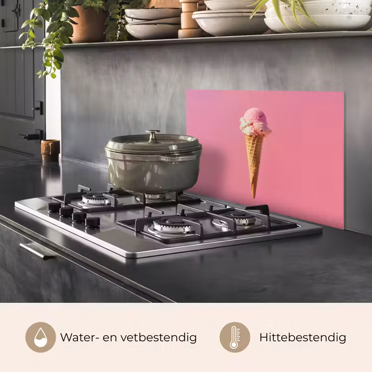 Hoorntje - Schepijs - Roze keuken achterwand spatscherm klein -usp_NL