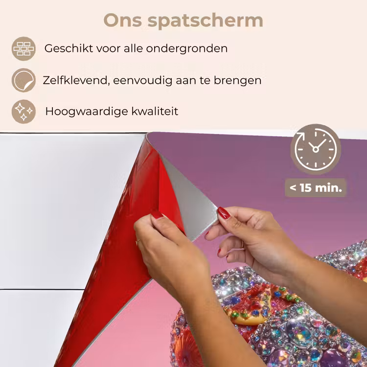 Hotdog - Steentjes - Glitters - Paars keuken achterwand spatscherm klein -spatscherm_NL