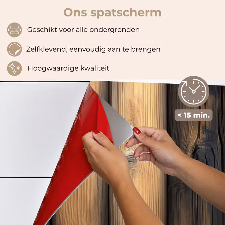 Hout - Planken - Gemengd keuken achterwand spatscherm klein -spatscherm_NL