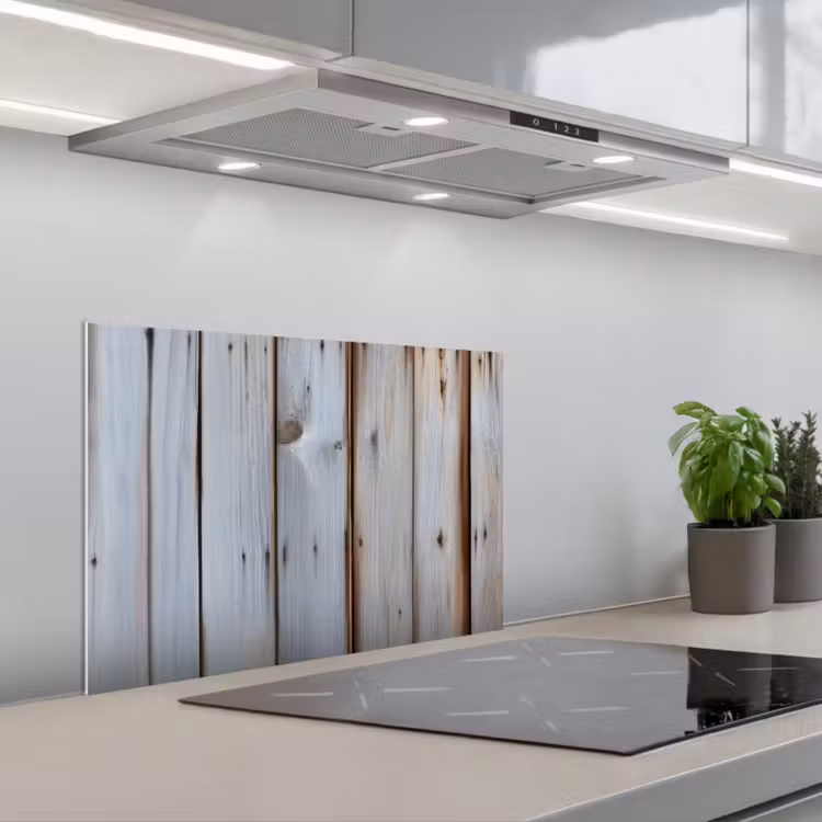 Hout - Planken - Verweerd keuken achterwand spatscherm klein -3d_schuin