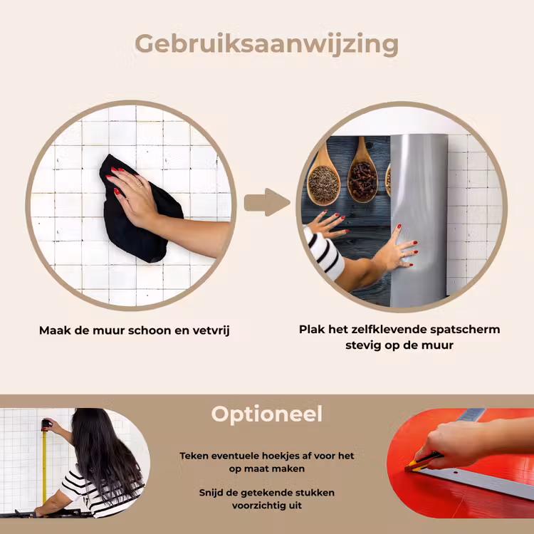 Houten Lepels Harmonie keuken achterwand spatscherm klein -gebruiksaanwijzing_NL