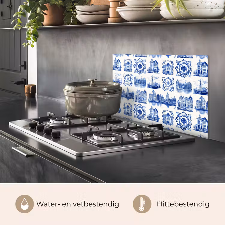 Huizen - Schepen - Blauw keuken achterwand spatscherm klein 900 -usp_NL