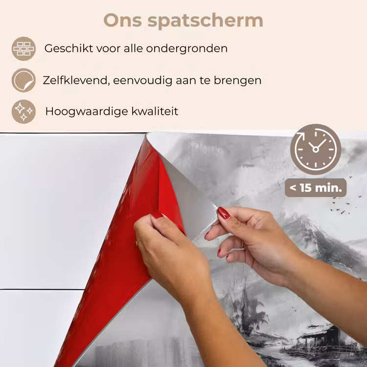 Hut - Grijs - Bergen - Mistig keuken achterwand spatscherm klein -spatscherm_NL