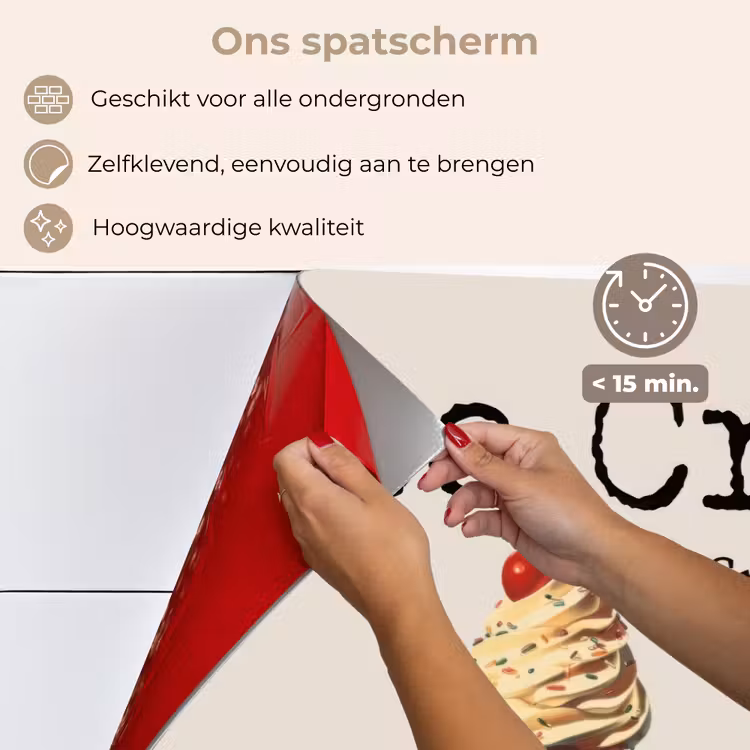 Ice cream - Softijs - Kleurrijk - Kers keuken achterwand spatscherm klein -spatscherm_NL