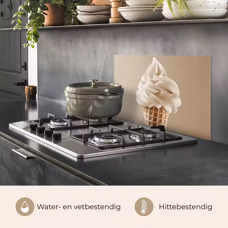 IJs - Softijs - Romig - Hoorntje - Beige keuken achterwand spatscherm klein -usp_NL