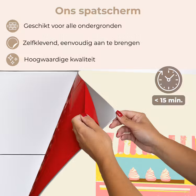 Ijskar - Retro - Softijsjes - Roze keuken achterwand spatscherm klein -spatscherm_NL