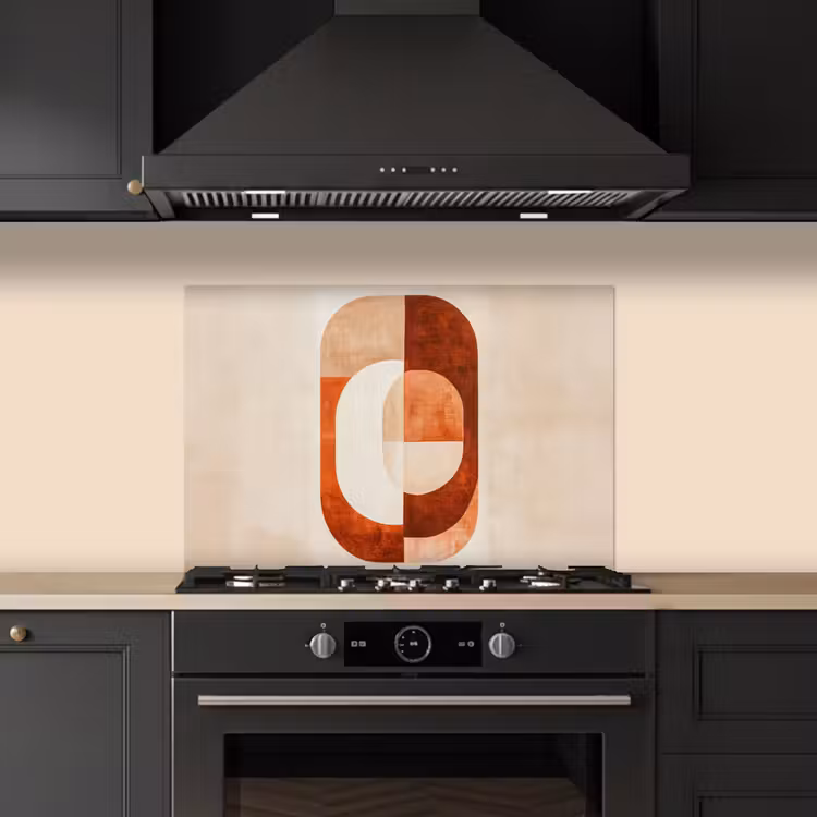 Illustratie - Abstract - Vormen - Rood keuken achterwand spatscherm klein -sfeer1