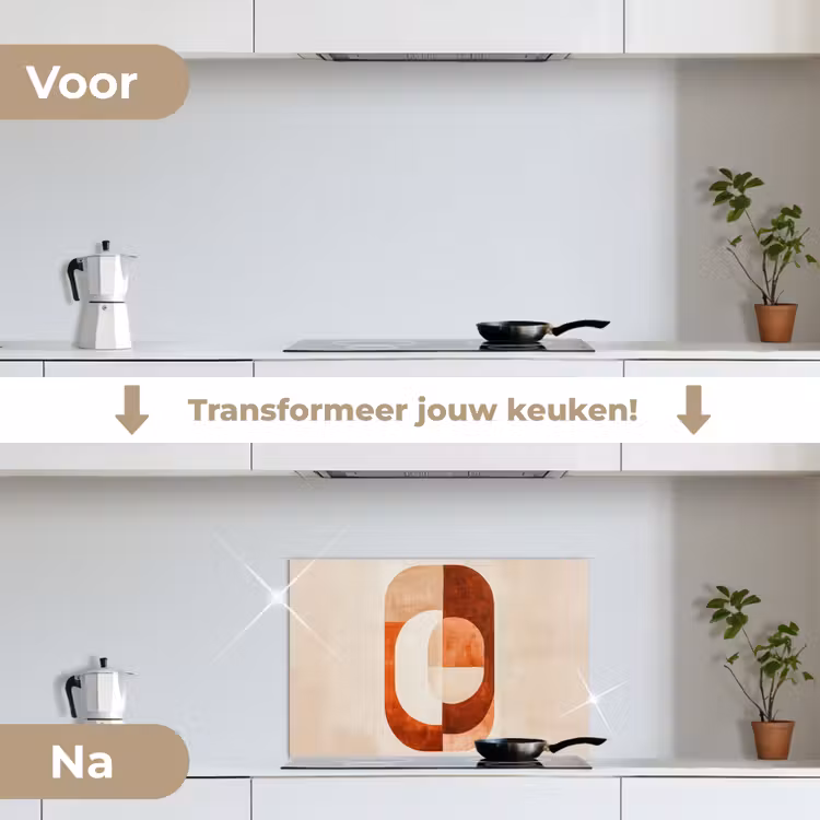 Illustratie - Abstract - Vormen - Rood keuken achterwand spatscherm klein -voor_na_NL