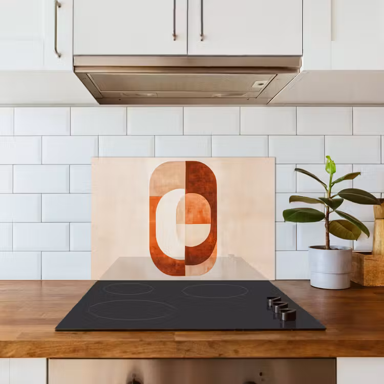 Illustratie - Abstract - Vormen - Rood keuken achterwand spatscherm klein -sfeer2