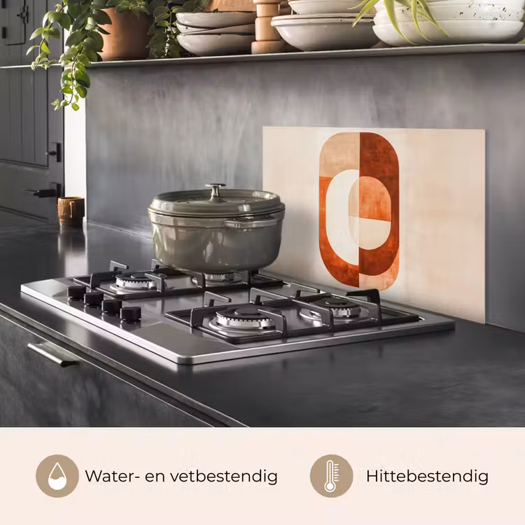 Illustratie - Abstract - Vormen - Rood keuken achterwand spatscherm klein -usp_NL