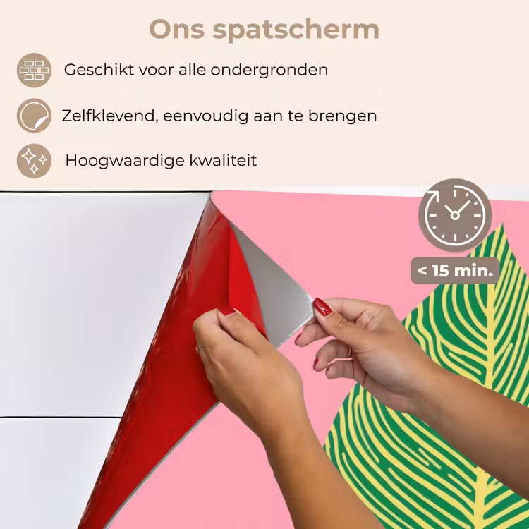 Illustratie - Blad - Minimalistisch - Groen keuken achterwand spatscherm klein -spatscherm_NL