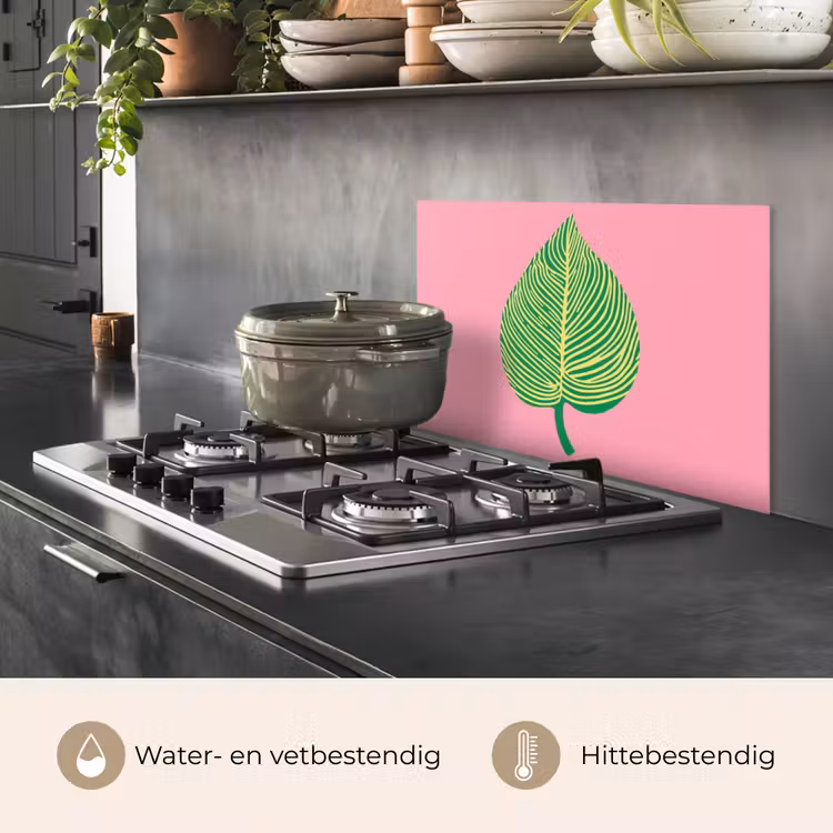 Illustratie - Blad - Minimalistisch - Groen keuken achterwand spatscherm klein -usp_NL