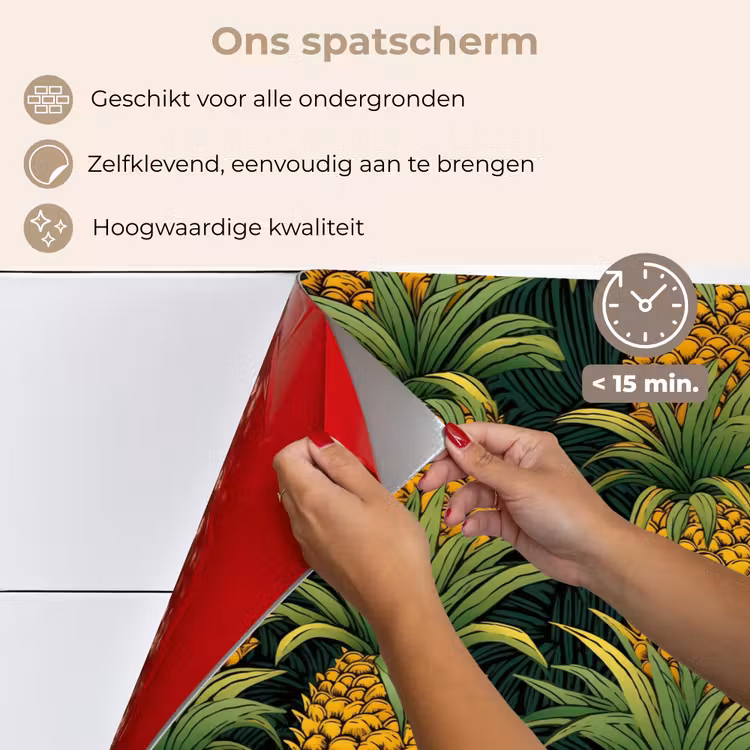 Illustratie - Patroon - Ananas keuken achterwand spatscherm klein 900 -spatscherm_NL