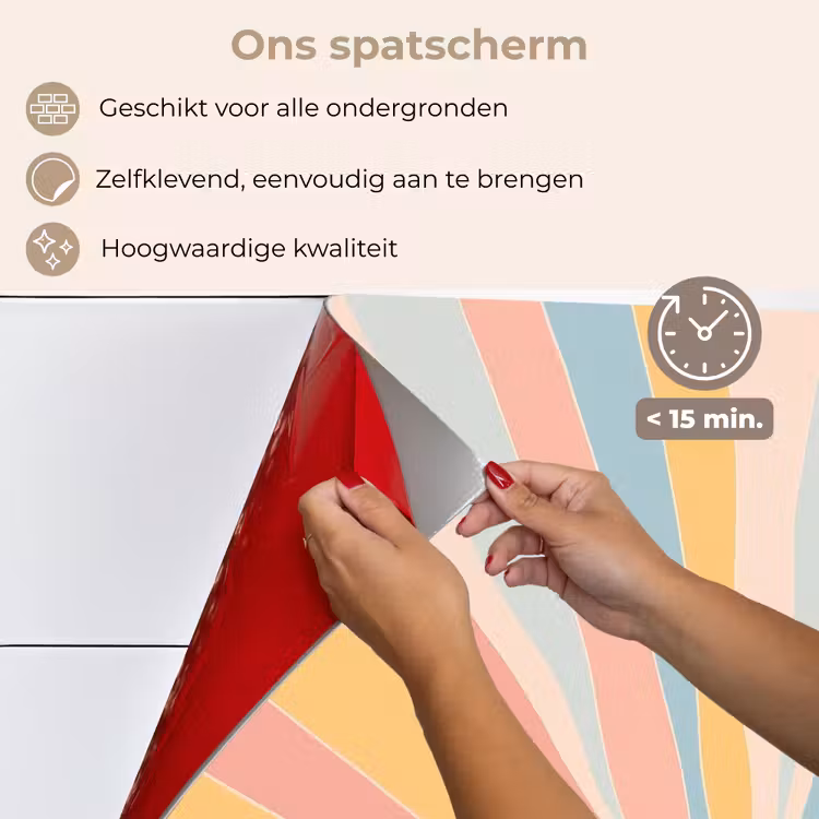 Illustratie - Zon - Pastelkleuren keuken achterwand spatscherm klein -spatscherm_NL