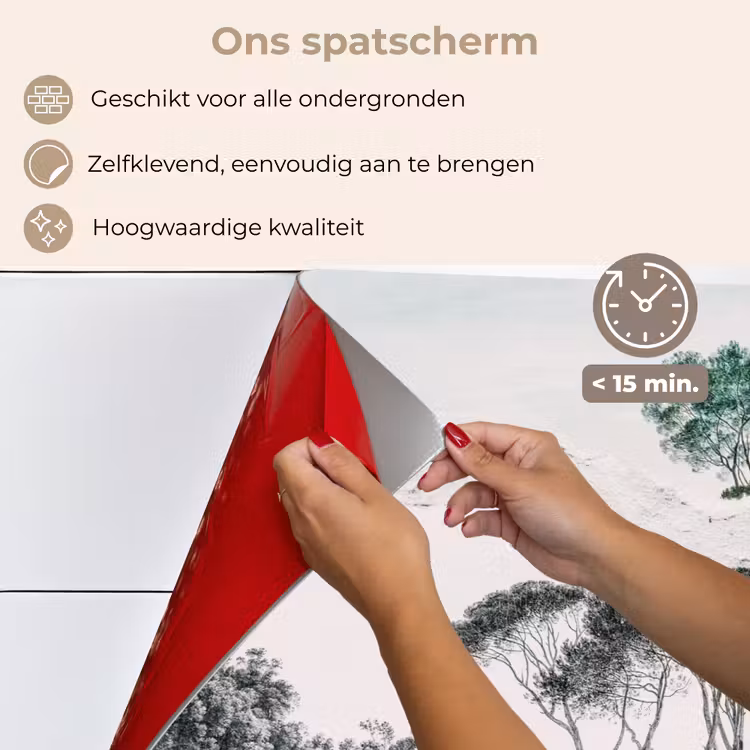 Italiaans landschap parasoldennen - Kunst - Hendrik Voogd - Schilderij - Zwart wit - Oude meesters keuken achterwand spatscherm klein -spatscherm_NL