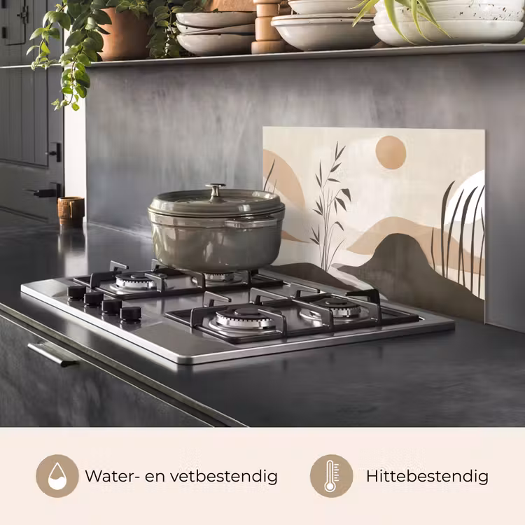 Japandi - Landschap - Beige keuken achterwand spatscherm klein -usp_NL