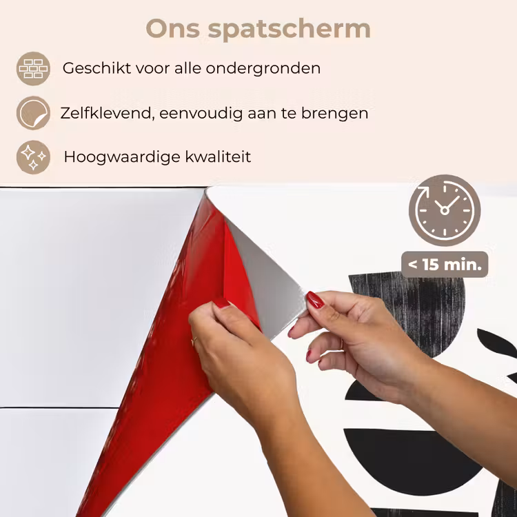 Japandi - Zwart - Abstract keuken achterwand spatscherm klein -spatscherm_NL