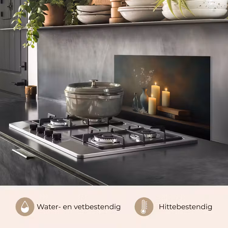 Kaarsen - Stilleven - Rustiek - Boeken keuken achterwand spatscherm klein -usp_NL