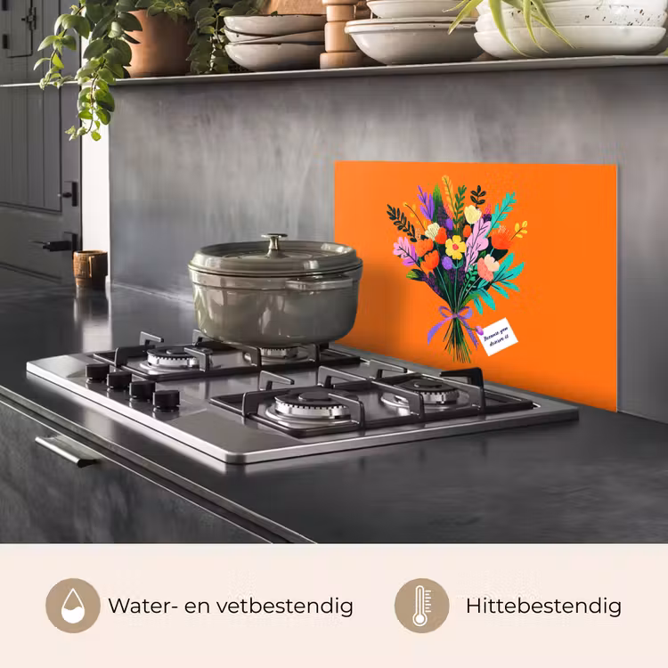 Kaartje - Boeket - Bloemen keuken achterwand spatscherm klein -usp_NL