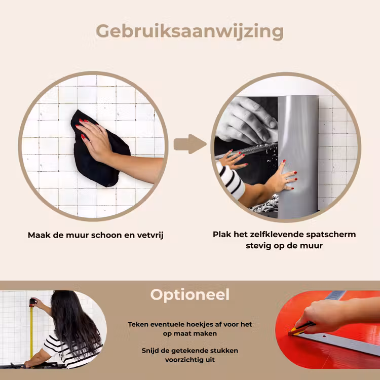 Kaas - Pasta - Rasp keuken achterwand spatscherm klein -gebruiksaanwijzing_NL